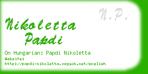 nikoletta papdi business card